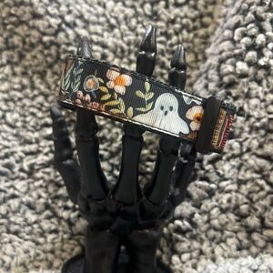 Handmade floral library ghost dog collar